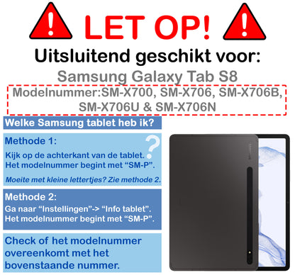 Samsung Galaxy Tab S8 Trifold Bookcase Hoes - Donkerblauw