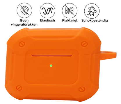 AirPods 3 Hoesje Shock Proof Case Siliconen met Clip - Oranje