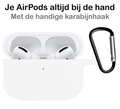 AirPods Pro 2 Hoesje Siliconen met Clip - Wit