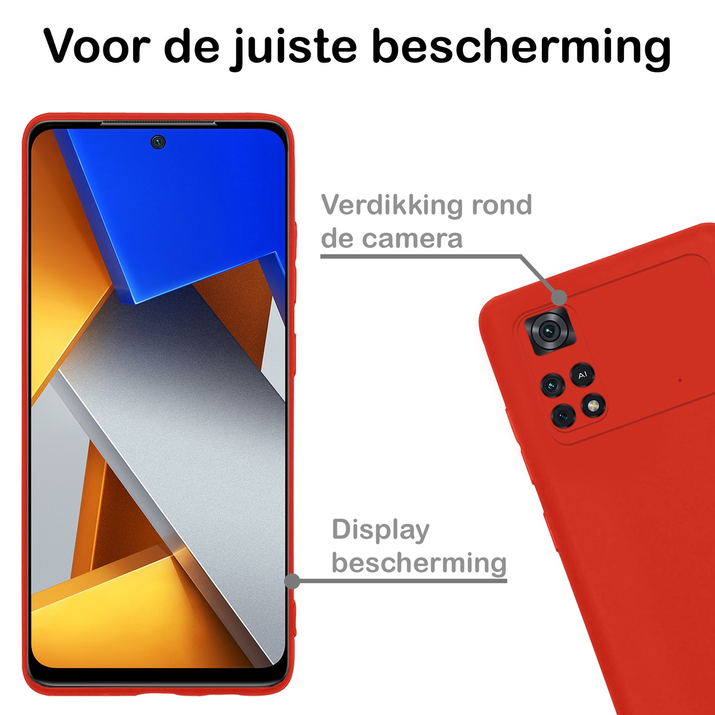 Poco M4 Pro 4G Hoesje Siliconen - Rood