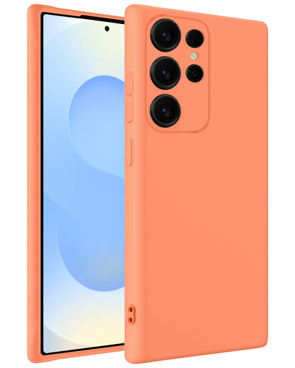 Samsung S25 Ultra Hoesje Siliconen Backcover Lichtgewicht - Perzik