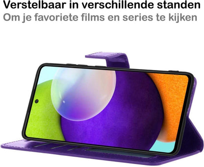 Samsung A52 5G Hoesje Bookcase Cover met Kaarthouder - Paars