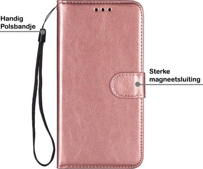 iPhone 12 Mini Hoesje Bookcase Cover met Kaarthouder - Rosé goud
