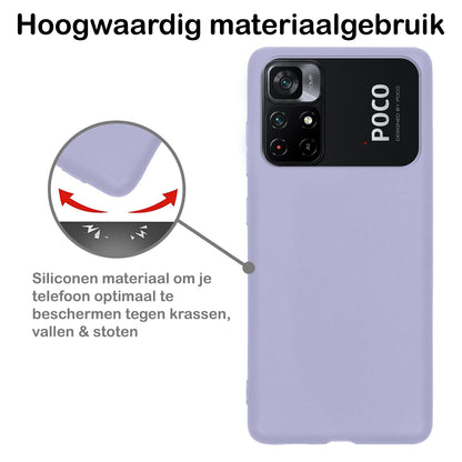 Poco M4 Pro 4G Hoesje Siliconen - Lila