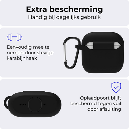 AirPods 4 Hoesje Siliconen Krasbestendig - Zwart