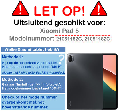 Xiaomi Pad 5 Trifold Bookcase Hoes - Zwart