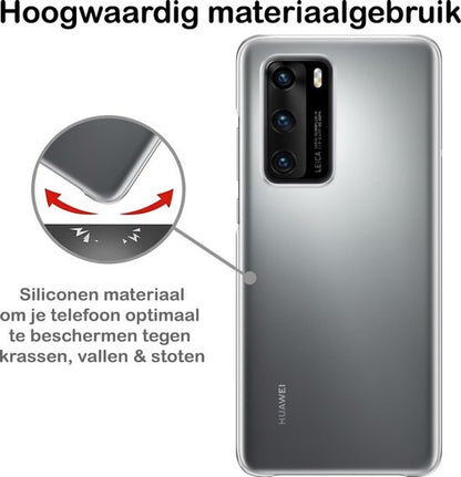 Huawei P40 Hoesje Siliconen Backcover Lichtgewicht - Transparant