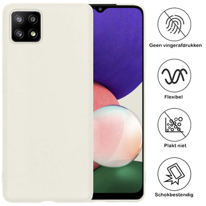 Samsung A22 4G Hoesje Siliconen Backcover Lichtgewicht - Wit