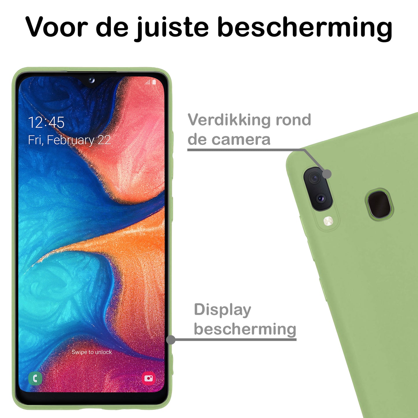 Samsung A20e Hoesje Siliconen - Groen