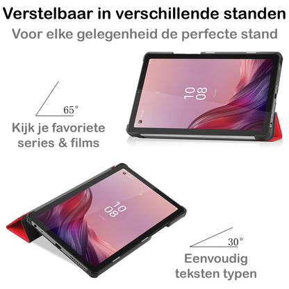 Lenovo Tab M9 Trifold Bookcase Hoes - Rood