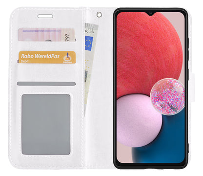 Samsung A13 4G Hoesje Bookcase Cover met Kaarthouder - Wit