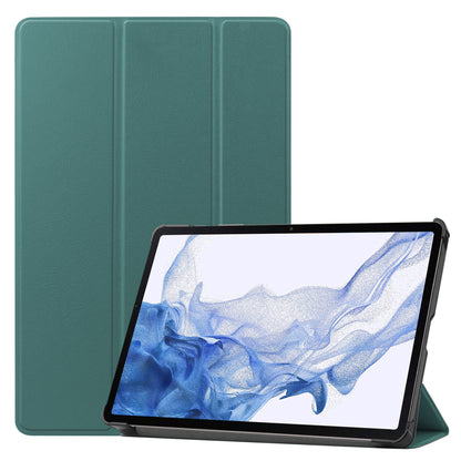 Samsung Galaxy Tab S10 Plus Trifold Bookcase Hoes met Penhouder voor S Pen - Donkergroen