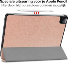 iPad Pro 2020 (11 inch) Trifold Bookcase Hoes - Rosé goud