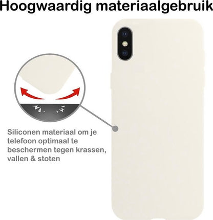 iPhone X Hoesje Siliconen Backcover Lichtgewicht - Wit