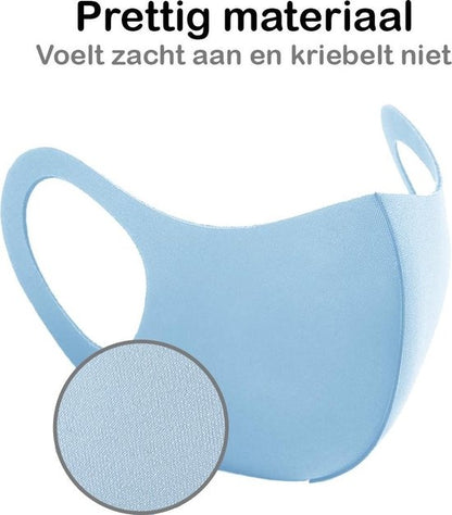 Mondkapje Wasbaar Blauw Mondmasker Wasbaar Mondkapje Wasbare Mondkapjes Niet Medisch Elastisch Universeel