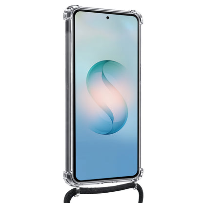 Samsung S26 Ultra Hoesje Kaarthouder met Koord Backcover Shockproof - Transparant