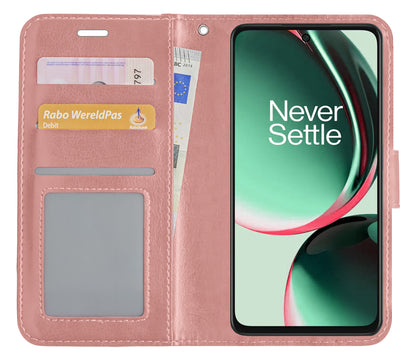 OnePlus Nord CE 3 Lite Hoesje Bookcase Cover met Kaarthouder - Rosé goud