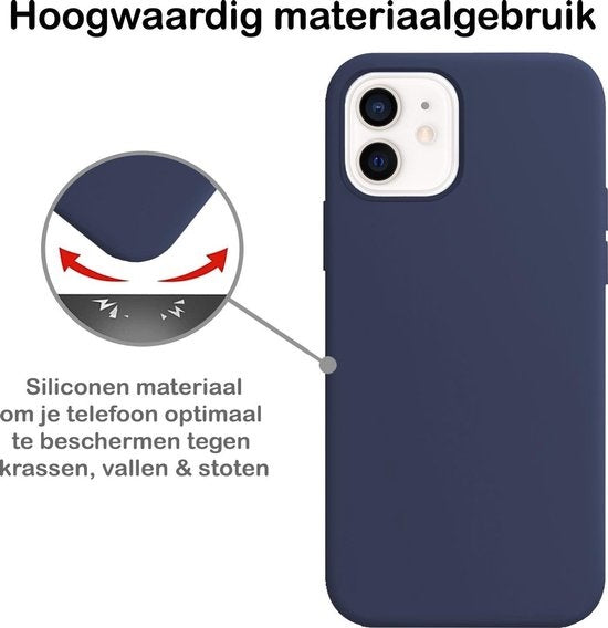 iPhone 12 Hoesje Siliconen - Donkerblauw