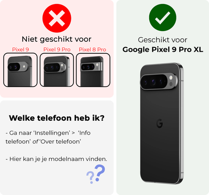Google Pixel 9 Pro XL Hoesje Bookcase Cover met Kaarthouder - Donkerblauw