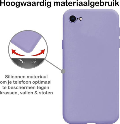 iPhone 8 Hoesje Siliconen Backcover Lichtgewicht - Lila