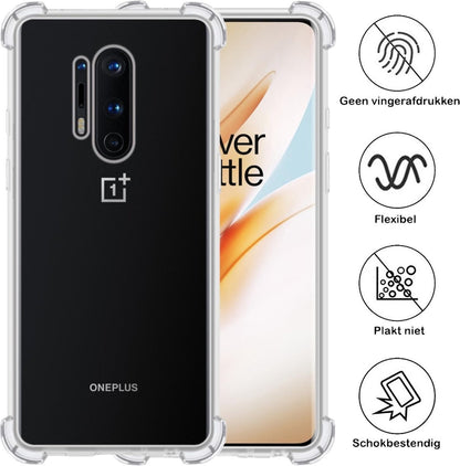 OnePlus 8 Pro Hoesje Shockproof Backcover Siliconen - Transparant