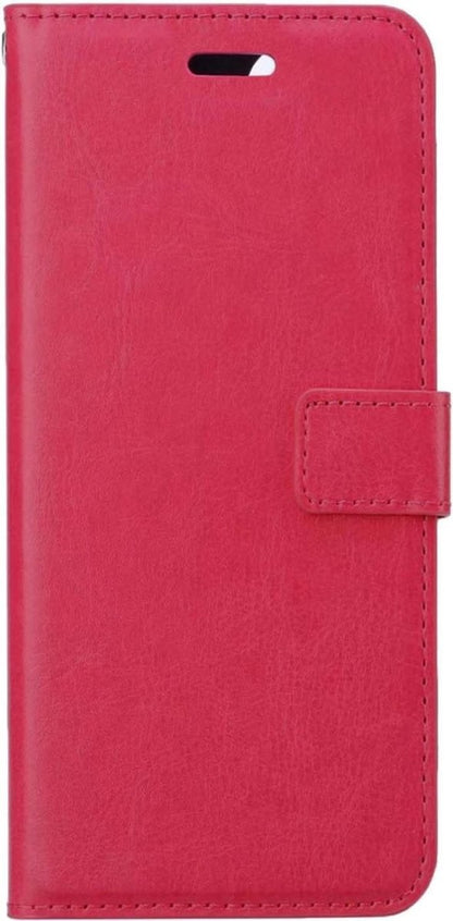 Samsung A32 5G Hoesje Bookcase Cover met Kaarthouder - Donkerroze