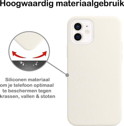 iPhone 12 Mini Hoesje Siliconen Backcover Lichtgewicht - Wit