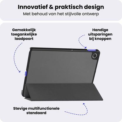 Lenovo Tab 10.1 Trifold Bookcase Hoes - Grijs