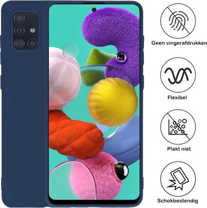 Samsung A51 Hoesje Siliconen - Donkerblauw