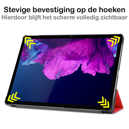 Lenovo Tab P11 Plus Trifold Bookcase Hoes - Rood