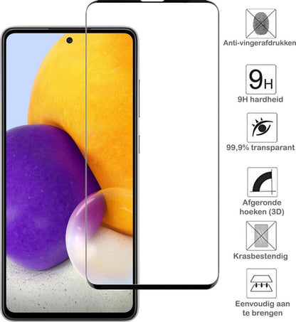 Samsung A72 Screenprotector Gehard Glas - Full Screen