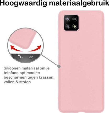 Samsung A22 5G Hoesje Siliconen Backcover Lichtgewicht - Lichtroze