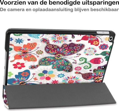 iPad 10.2 2020 Trifold Bookcase Hoes - Vlinders