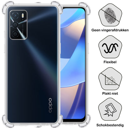 OPPO A16 Hoesje Shockproof Backcover Siliconen - Transparant