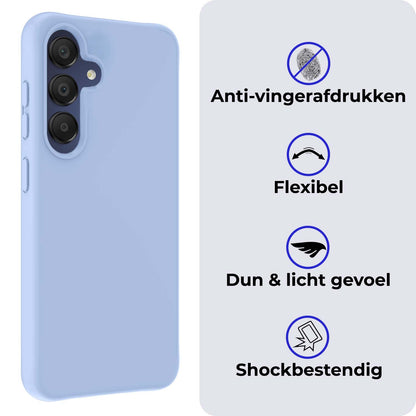 Samsung A15 Hoesje Siliconen Backcover Lichtgewicht - Lichtblauw