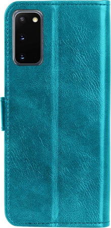 Samsung S20 Hoesje Bookcase Cover met Kaarthouder - Turquoise
