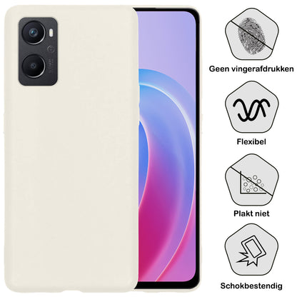 OPPO A96 Hoesje Siliconen Backcover Lichtgewicht - Wit
