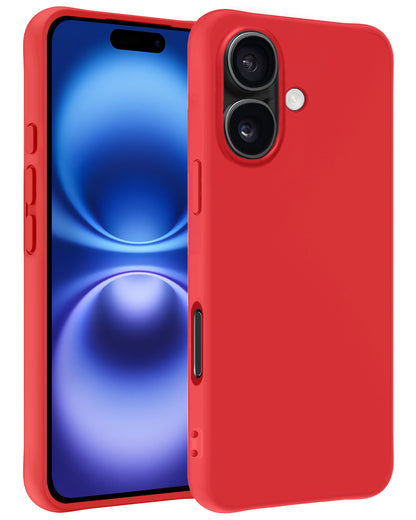 iPhone 16 Plus Hoesje Siliconen Backcover Lichtgewicht - Rood