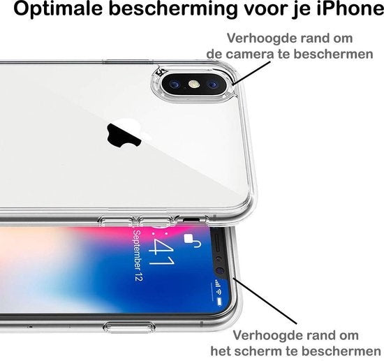 Hoes Geschikt voor iPhone X/Xs Hoes Cover Case - Transparant