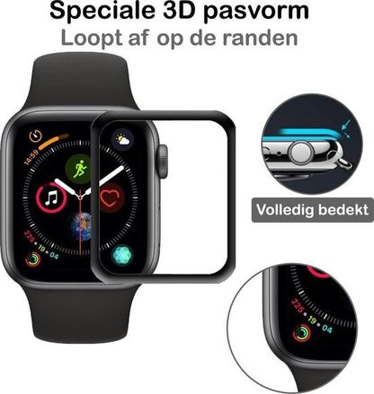 Apple Watch Series 4 40 mm Screenprotector Full Cover Tempered Glass