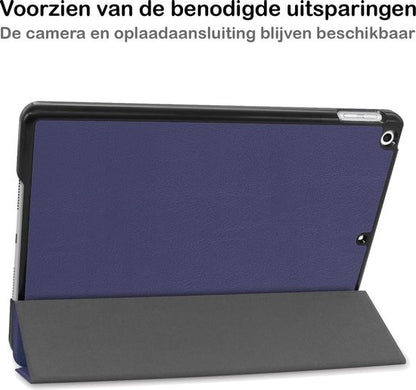 iPad 10.2 2020 Trifold Bookcase Hoes - Donkerblauw