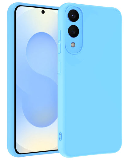 Samsung S25 Edge Hoesje Siliconen Backcover Lichtgewicht - Lichtblauw