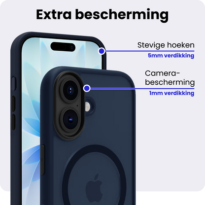 iPhone 17 Hoesje Geschikt voor Magsafe Backcover Shockproof - Donkerblauw