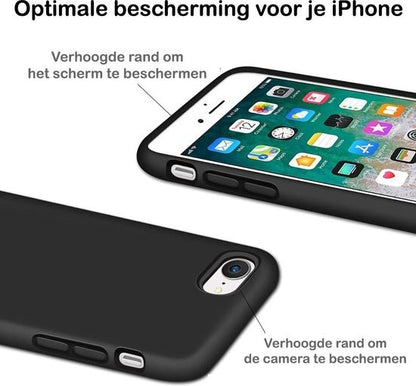 iPhone 7/8/SE 2020 Hoesje Siliconen Backcover Lichtgewicht - Zwart