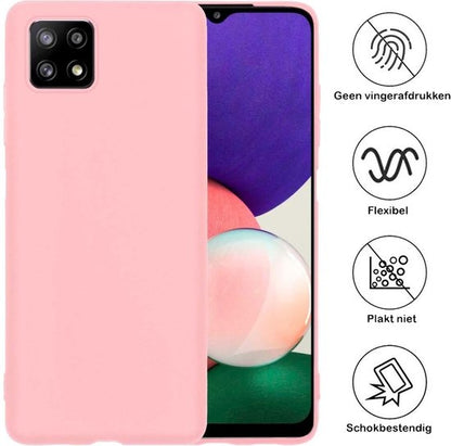 Samsung A22 5G Hoesje Siliconen Backcover Lichtgewicht - Lichtroze