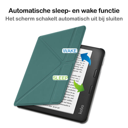 Kobo Sage Trifold Bookcase Hoes - Donkergroen