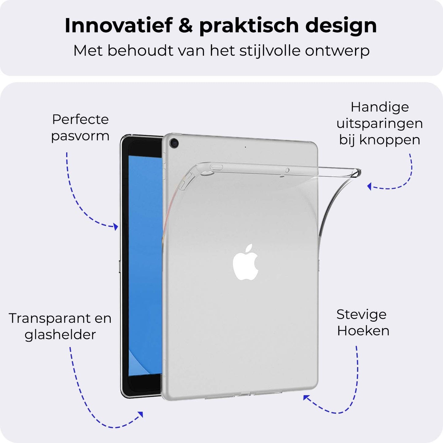 iPad 10.2 2021 Hoesje Back Cover Siliconen - Transparant