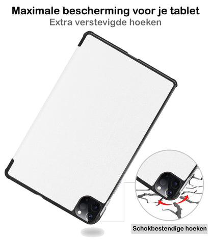 iPad Pro 2022 (11 inch) Trifold Bookcase Hoes - Wit