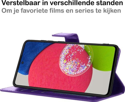Samsung A52s Hoesje Bookcase Cover met Kaarthouder - Paars