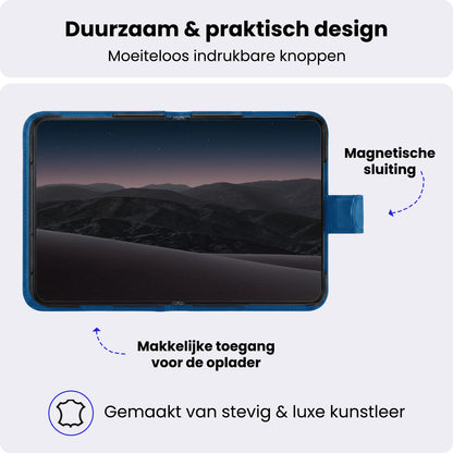 iPhone Duo Hoesje Bookcase Cover met Kaarthouder - Donkerblauw